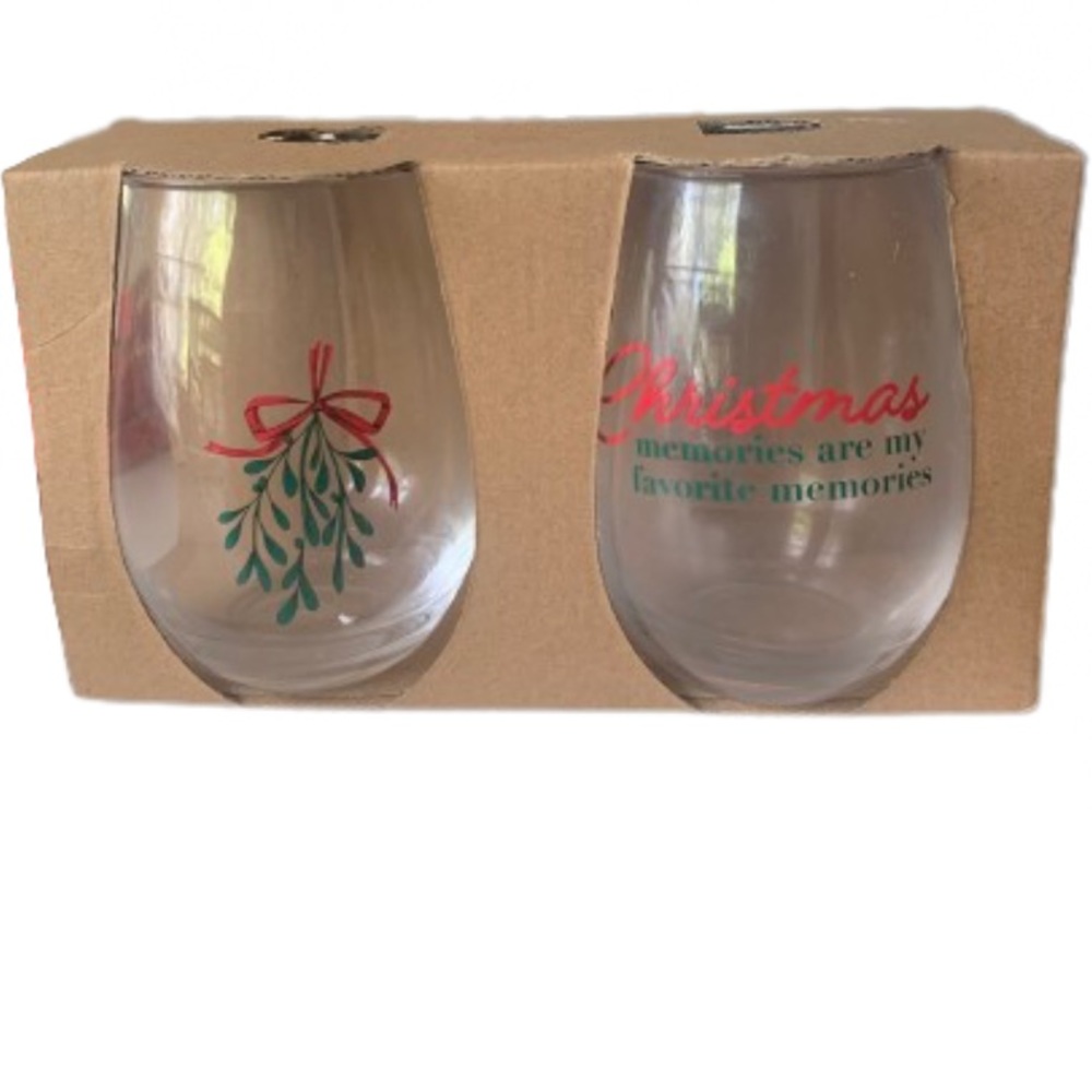 NEW Ankyo Stemless Christmas Wine Glasses